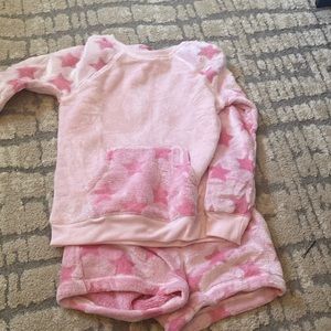 pink star pajamas set
